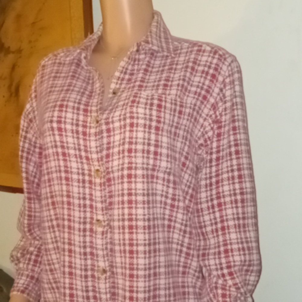 Bill Blass Vintage Plaid Flannel Button Down - Picture 2 of 4